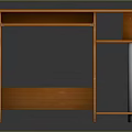 Light Brown Wooden Desk With Open Shelf And Silver Metal Legs Modern Design